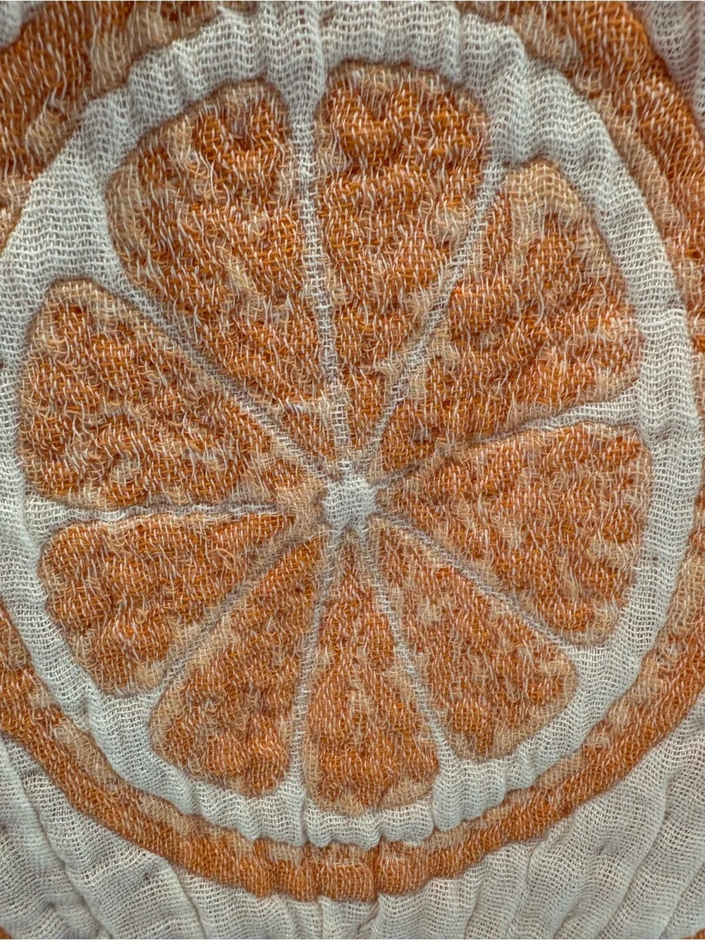 NWT Rachel Zoe Cream & Orange Citrus Decorative Throw - reversible